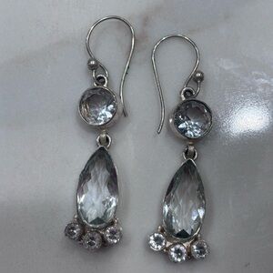 Elegant Silver and Crystal Drop Earrings